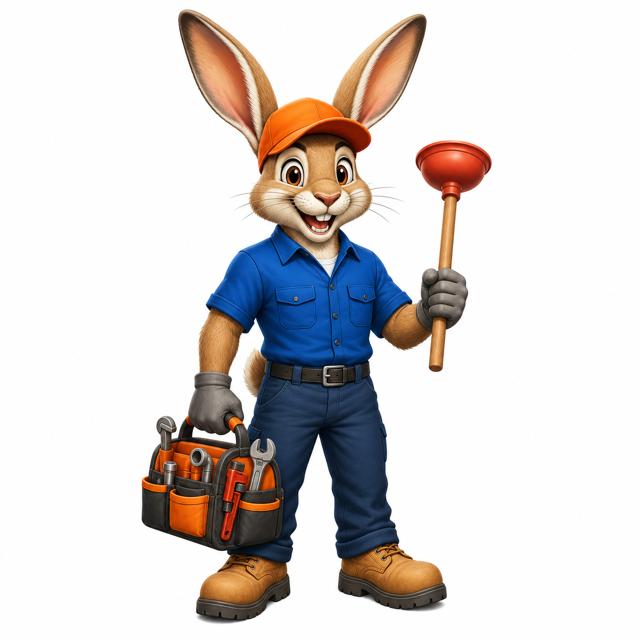 Bolt the jackrabbit plumber mascot